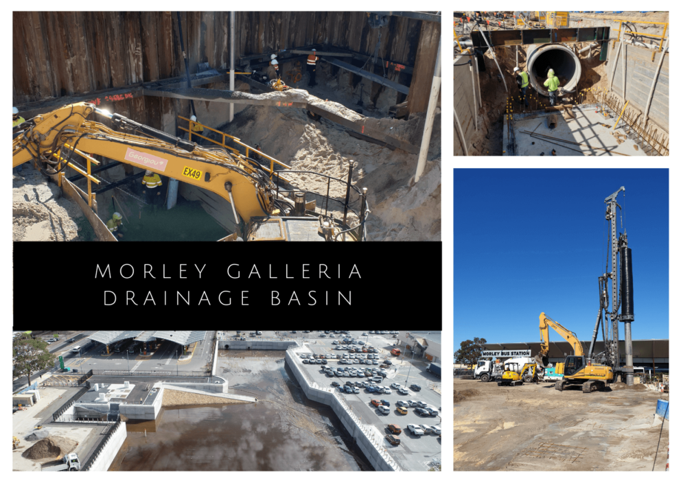 Morley Galleria photo collage development project for Car park and amenities project for Porter Consulting Engineers