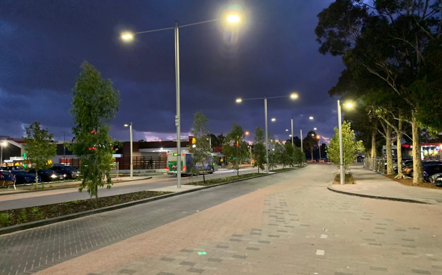 Cecil Ave West at night